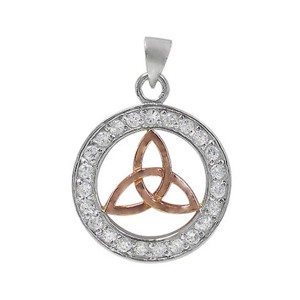 Sterling Silver Rose gold plated Celtic Circle of Life Pendant